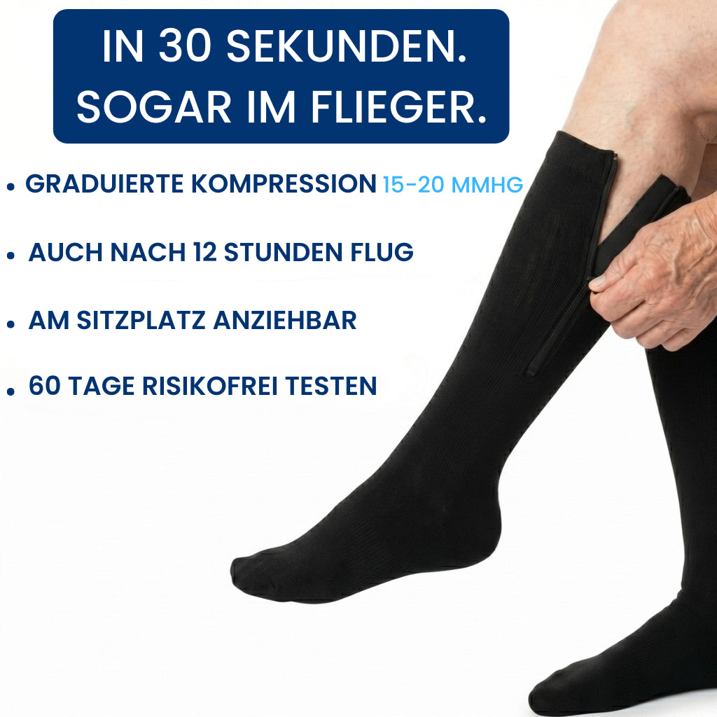 Reise-Kompressionsstrümpfe mit Reißverschluss - Align™
