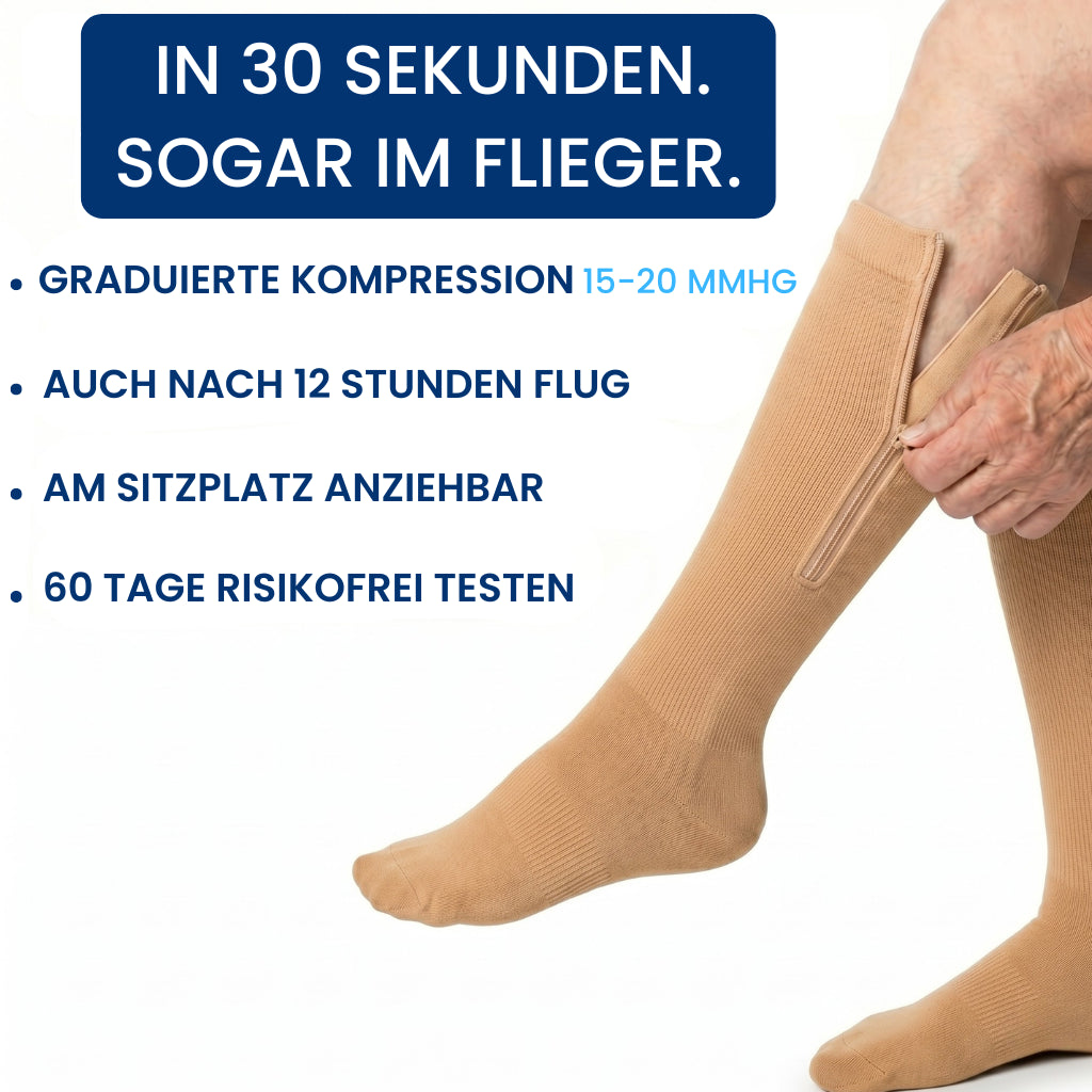 Reise-Kompressionsstrümpfe mit Reißverschluss - Align™