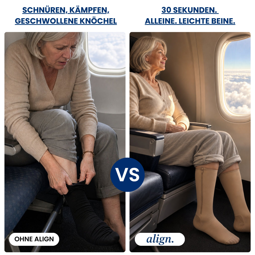 Reise-Kompressionsstrümpfe mit Reißverschluss - Align™