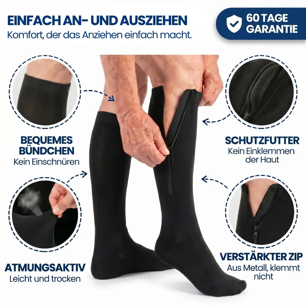 Kompressionsstrümpfe mit Reißverschluss - Align™