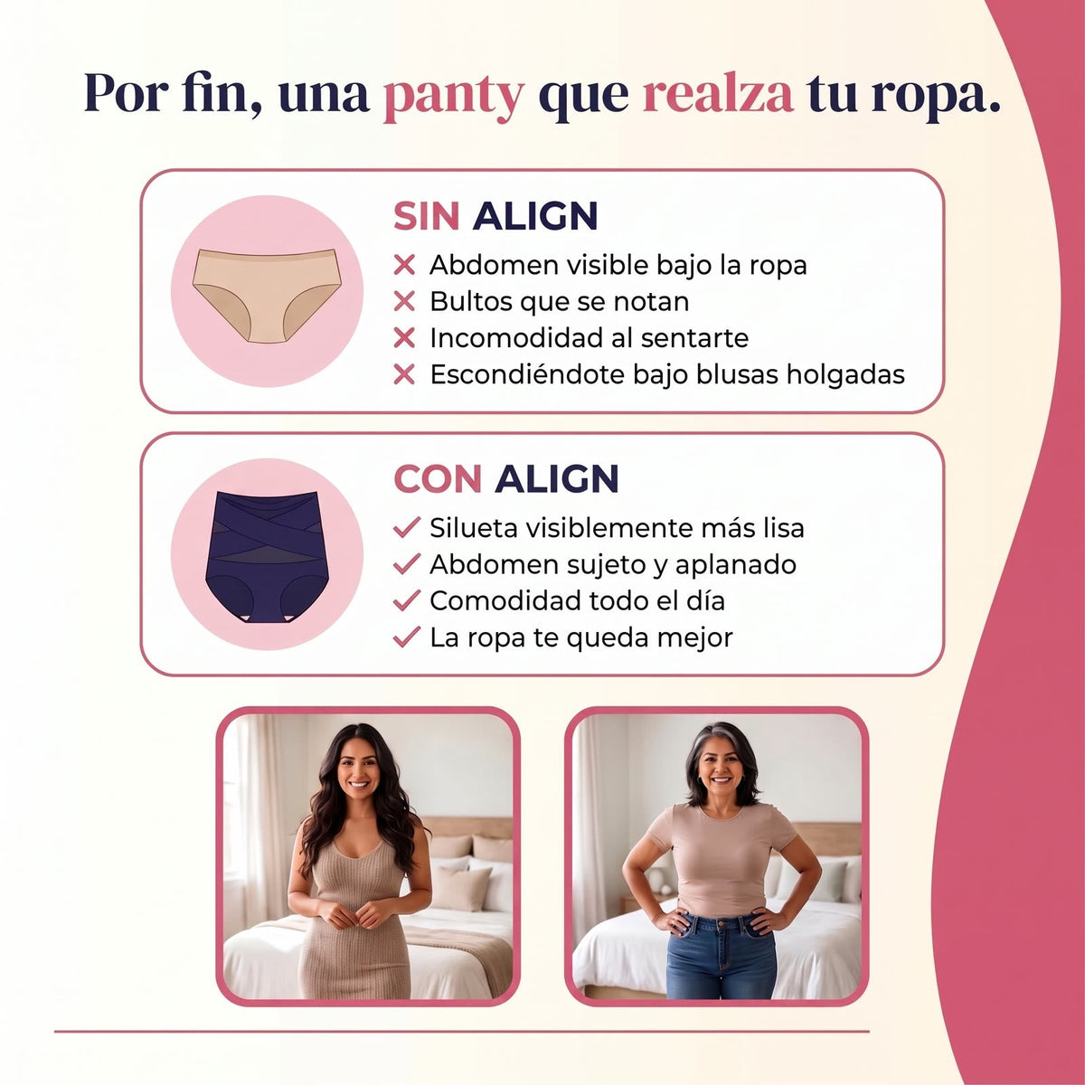 Sin Align y con Align