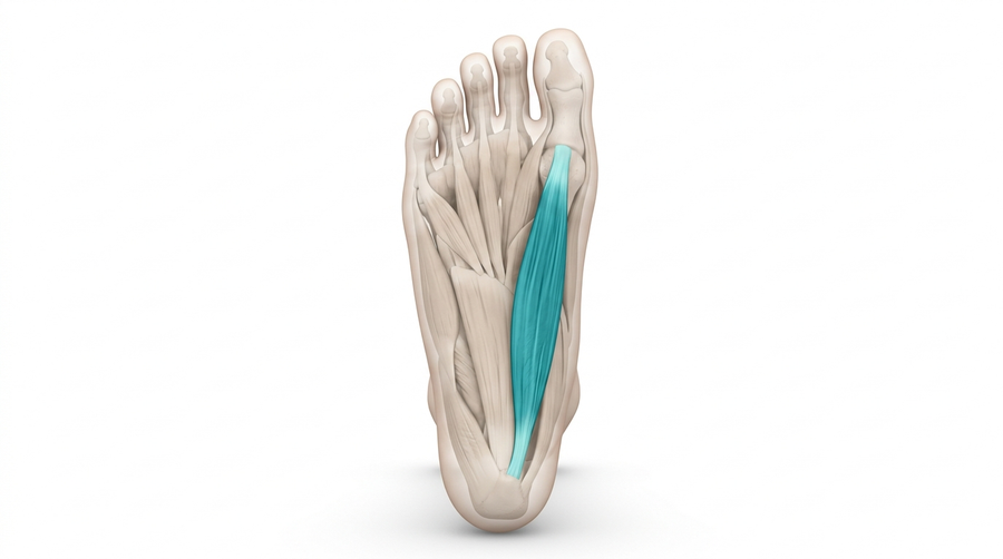 The muscle along the inner edge of the foot