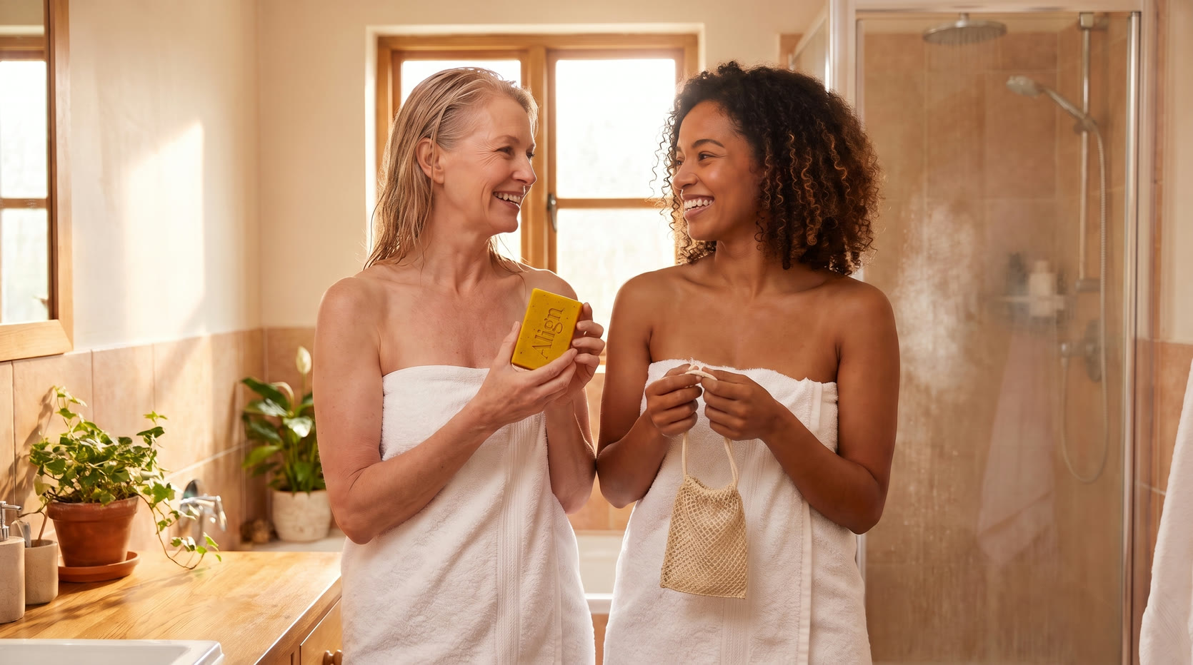 Align turmeric bars and the exfoliating net